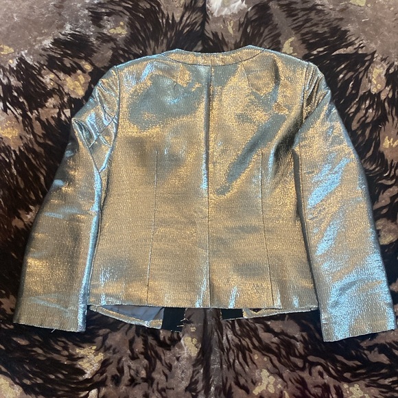 J.Crew Collection Metallic Smoking Jacket Blazer Size 2 - Picture 9 of 9